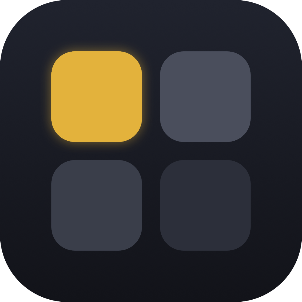 The Tessera app icon: four rounded tiles, one gold